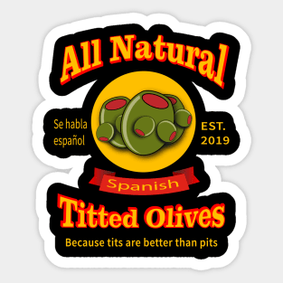 All Natural Spanish Titted Olives Sticker